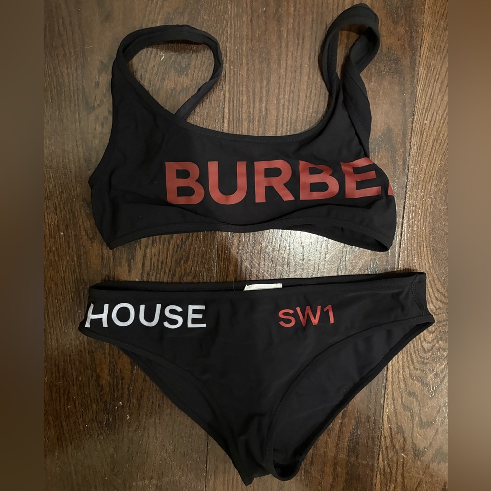 Burberry Logo Print Horse Ferry Bikini Bathing Suit